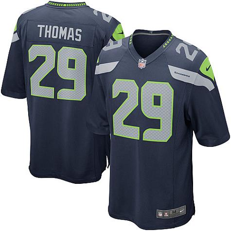 Nike Seattle Seahawks Earl 29 Thomas Game Team Color Mens Jersey
